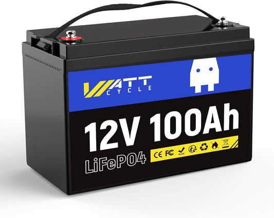 12V 100Ah LiFePO4 Battery, Lithium Battery Up to 15000 Cycles, Low Temperature Protection, 10 Years Lifespan, Perfect for RV/Outdoor Camping/Home Energy Storage（BCI Group 24）