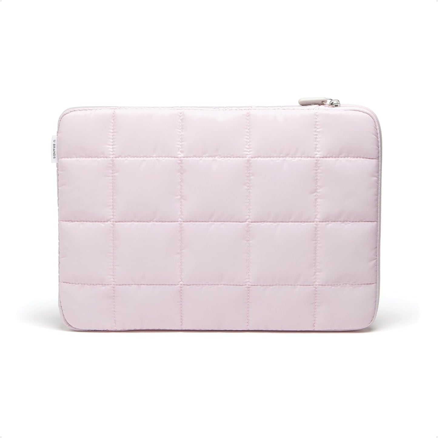 U Brands Nylon Puffer Zipping Large Laptop Sleeve, 9.75" x 13", Computer Accessories, Laptop Bag for MacBook Pro, MacBook Air, Chromebook, HP Computer, Petal Pink