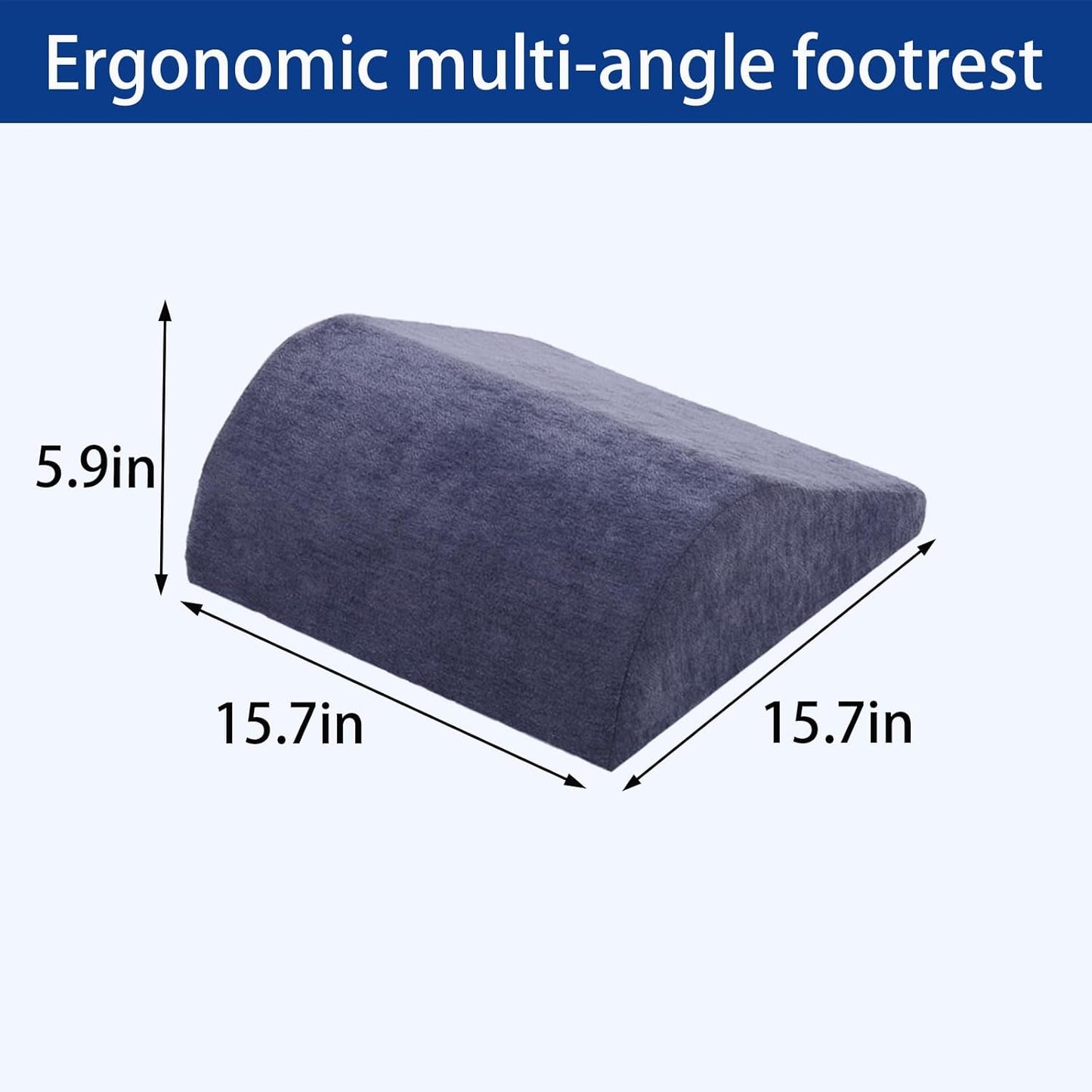 Foot Rest for Under Desk at Work Ergonomic Under Desk Footrest，Support Foot Pillow Double-Sided Footstool， for Office, Home & Gaming Leg Elevation Pillow Blue