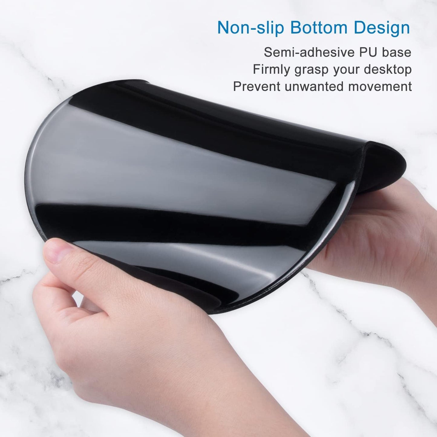 ITNRSIIET Ergonomic Mouse Pad with Gel Wrist Support Small Wrist Rest Smooth Surface Non-Slip PU Base Comfortable Office Supplies Pain Relief, 8.7 x 7.2 inches, Abstract Ink Tempera