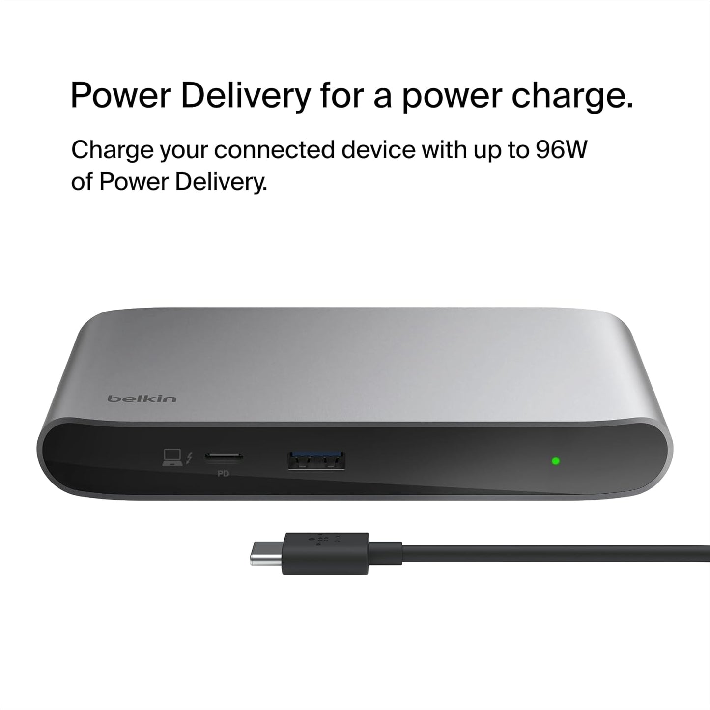 Belkin Connect Thunderbolt 4 Docking Station, 5-in-1 USB-C Multiport Core Hub w/ 96W Power Delivery for Mac, Windows, Single 8K or Dual 4K Display, Thunderbolt 4 Cable & Power Supply Included