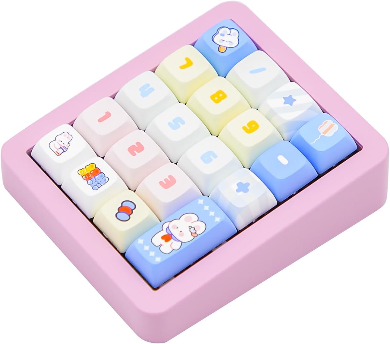 Adventurers K812 Wired Mechanical Numeric Keypad, 19-Key Hot-Swappable RGB Numpad, Macro Programmable, Detachable Type-C Cable, Game/Office Mode Switch – for PC/Laptop/Desktop (Pink)