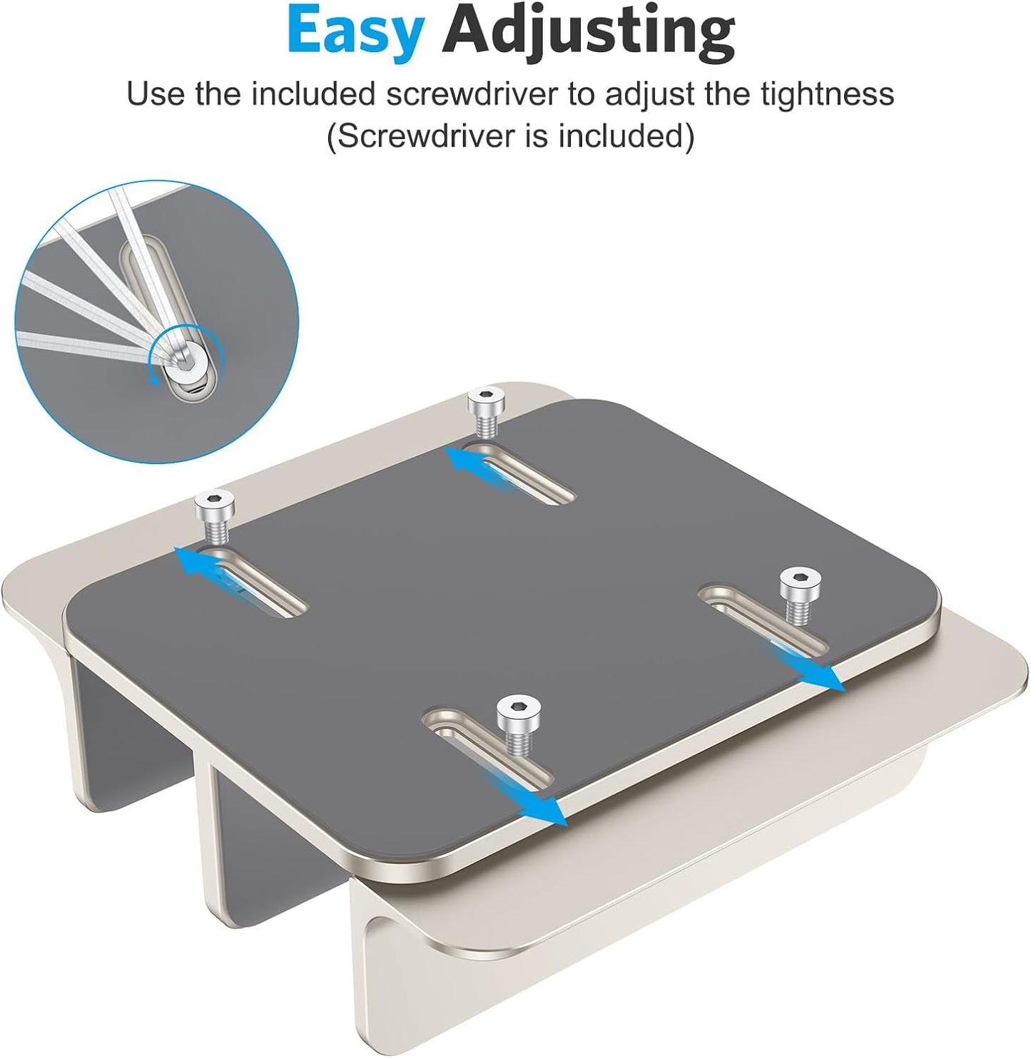 OMOTON [Updated Dock Version Vertical Laptop Stand, Double Desktop Stand Holder with Adjustable Dock (Up to 17.3 inch), Fits All MacBook/Surface/Samsung/HP/Dell/Chrome Book (Starlight)