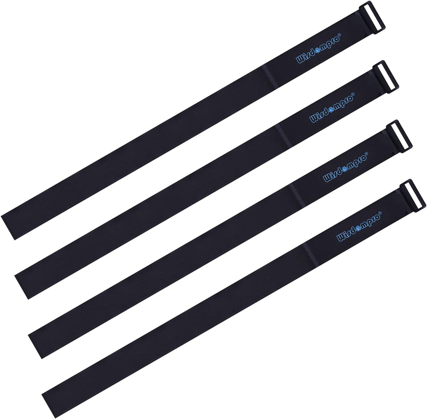 Extra Large 4 Pack 2 x 60 Inches Hook and Loop Strap, Reusable Fastening Cable Tie Down Straps by Wisdompro - Reusable, Durable Functional Cinch Cable Straps for Your Home, Office, Workspace