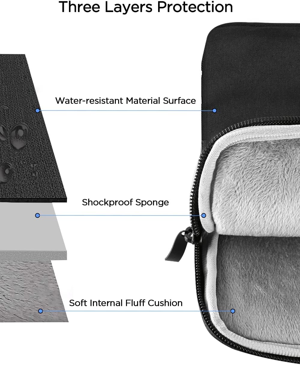 Laptop Case Sleeve 16 inch, Computer Carrying Cover 15.6 inch with Front Pocket, Durable Shockproof Protective Traveling Briefcase Handbags Laptop Sleeve Bag for Notebook, Tablet (Black)