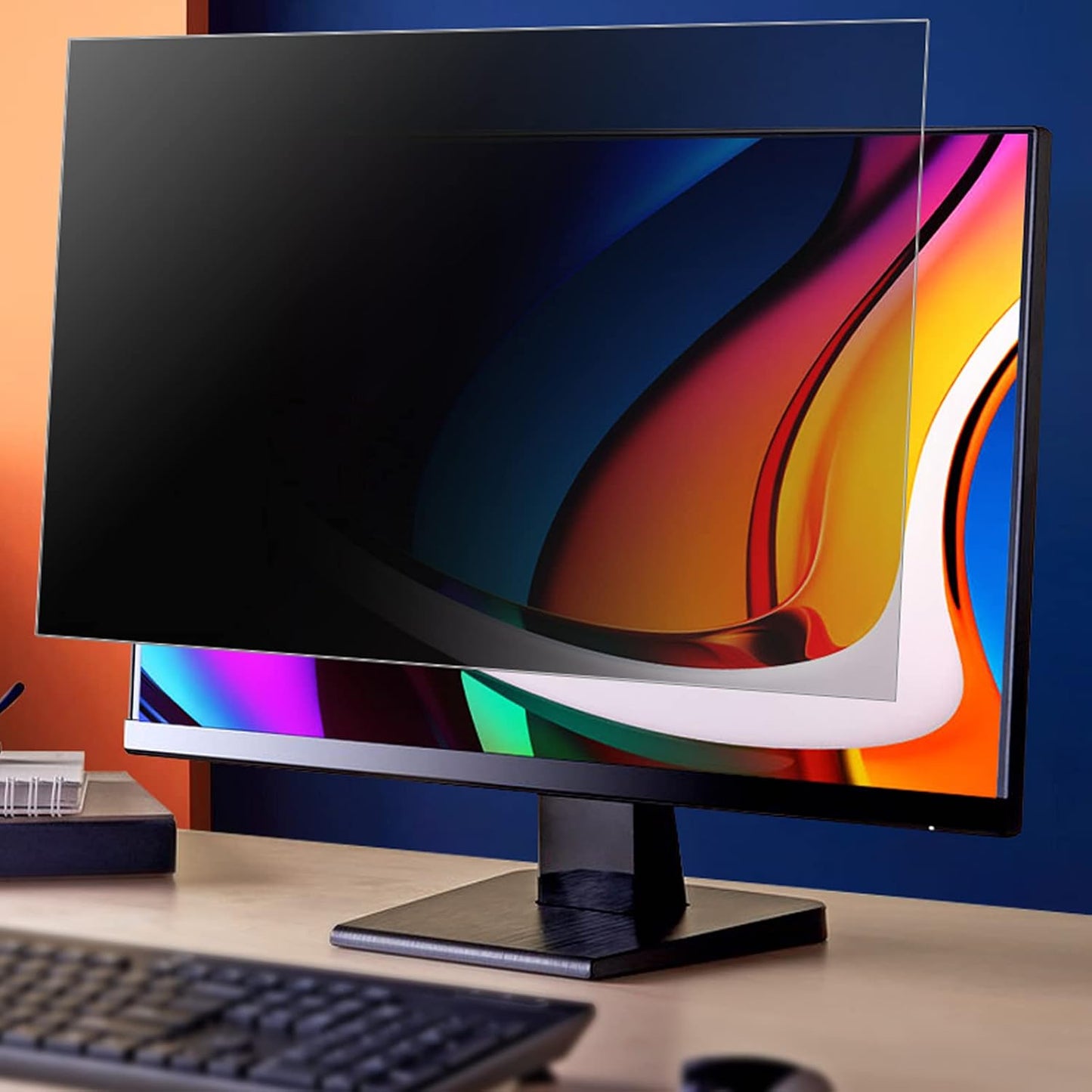 Computer Privacy Screen 24.5 Inch Removable Privacy Shield Anti Glare Monitor Protector, Two Installation Method, 16:9 Aspect Ratio Widescreen, Anti-Glare/Anti Blue Light/Anti Scratch Film