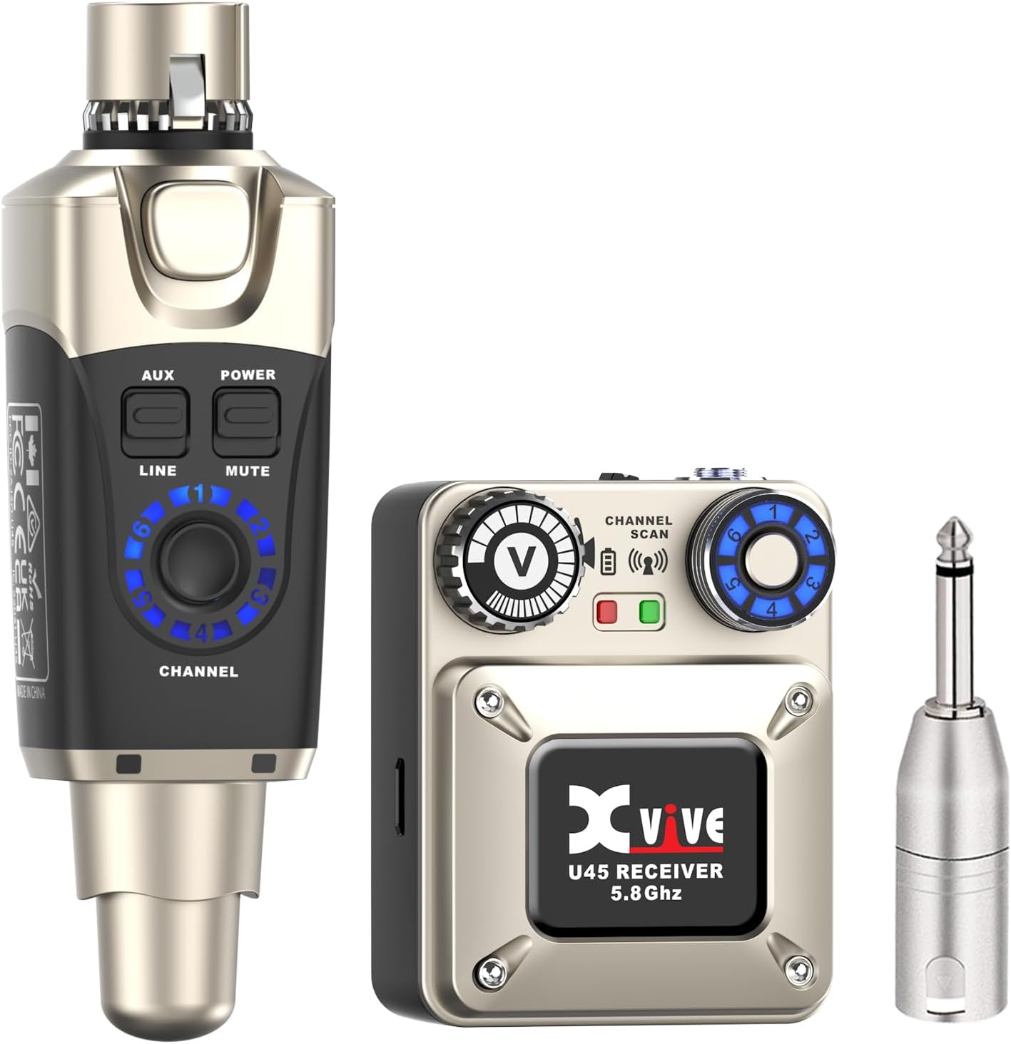 Xvive U45 Wireless in-Ear Monitor System with 5.8GHz Transmitter and Receiver