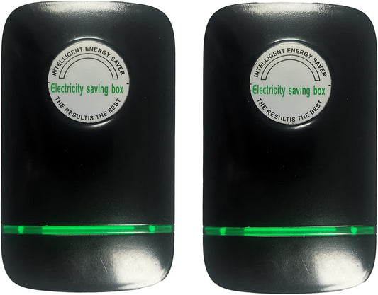 Elon-musk's Electricity Saving Box Stop Watt Stopwatt Energy Saving Device Save Energy Saving Device Energy Saving Power Strip for Home Office US Plug 90v-250v 30kw Rated Green (2PCS, Black)