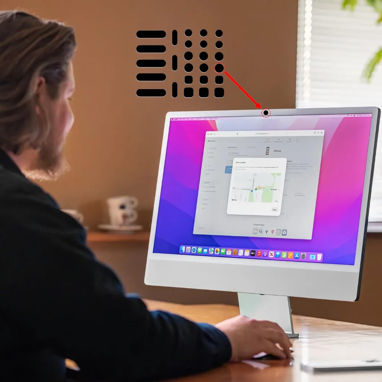 Universal Webcam Covers - Privacy Protection Accessory, No Residue Application, Safe Screen Closure - Dots,Squares and Bars, 26 Pieces - Black