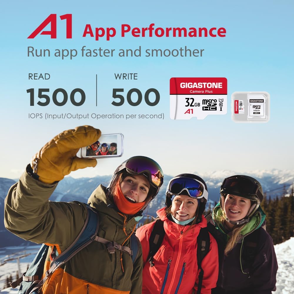 GIGASTONE Micro SD Card 32GB 10-Pack, Camera Plus, MicroSDHC Memory Card for Camera, Wyze Cam, Roku, Full HD Video Recording, UHS-I U1 A1 Class 10, up to 90MB/s, with 10 Adapters