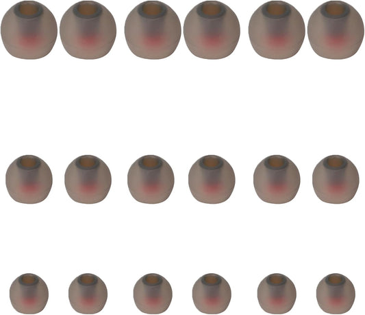 9 Pairs Earbud Tips,Silicone Replacement Earbud Tips Inner Hole 3.8mm -5.5mm, Headphone Ear Cover Fit Most in-Ear Headphones,Black Red(SML)