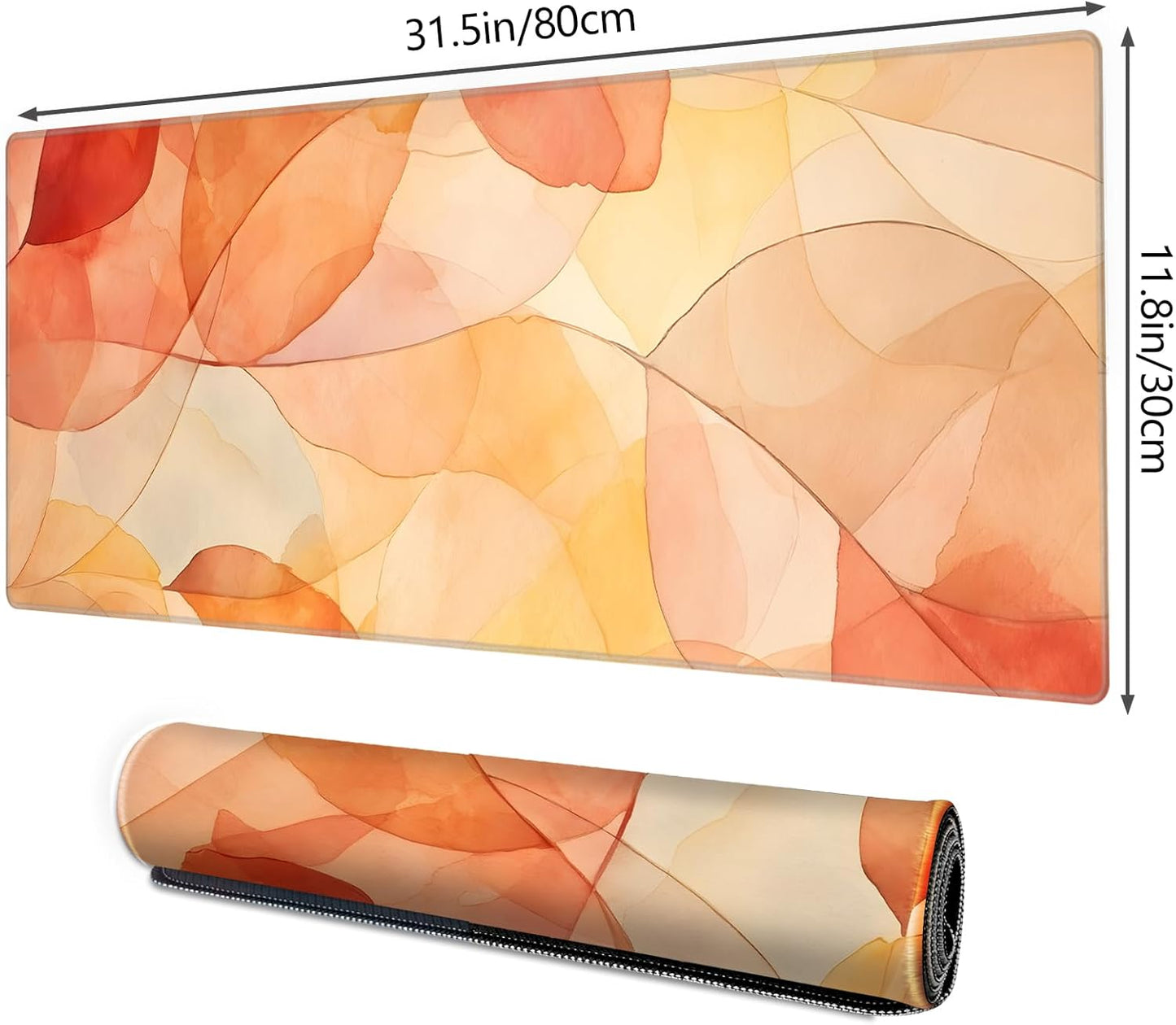 Galdas Gaming Mouse Pad XXL XL Large Long Extended Big Mousepad Non-Slip Rubber Keyboard Mouse Pad with Stitched Edges for Laptop Home Office (31.5x11.8x0.08 Inch) -Fall Leaf