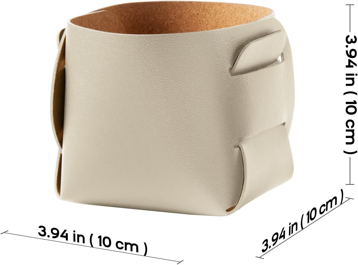 2-Pack Cork Leather Makeup Brush Holder Organizer - Desk Accessories Storage - Pencil Pen Holder - Stylish Addition to Home Decor (Beige)