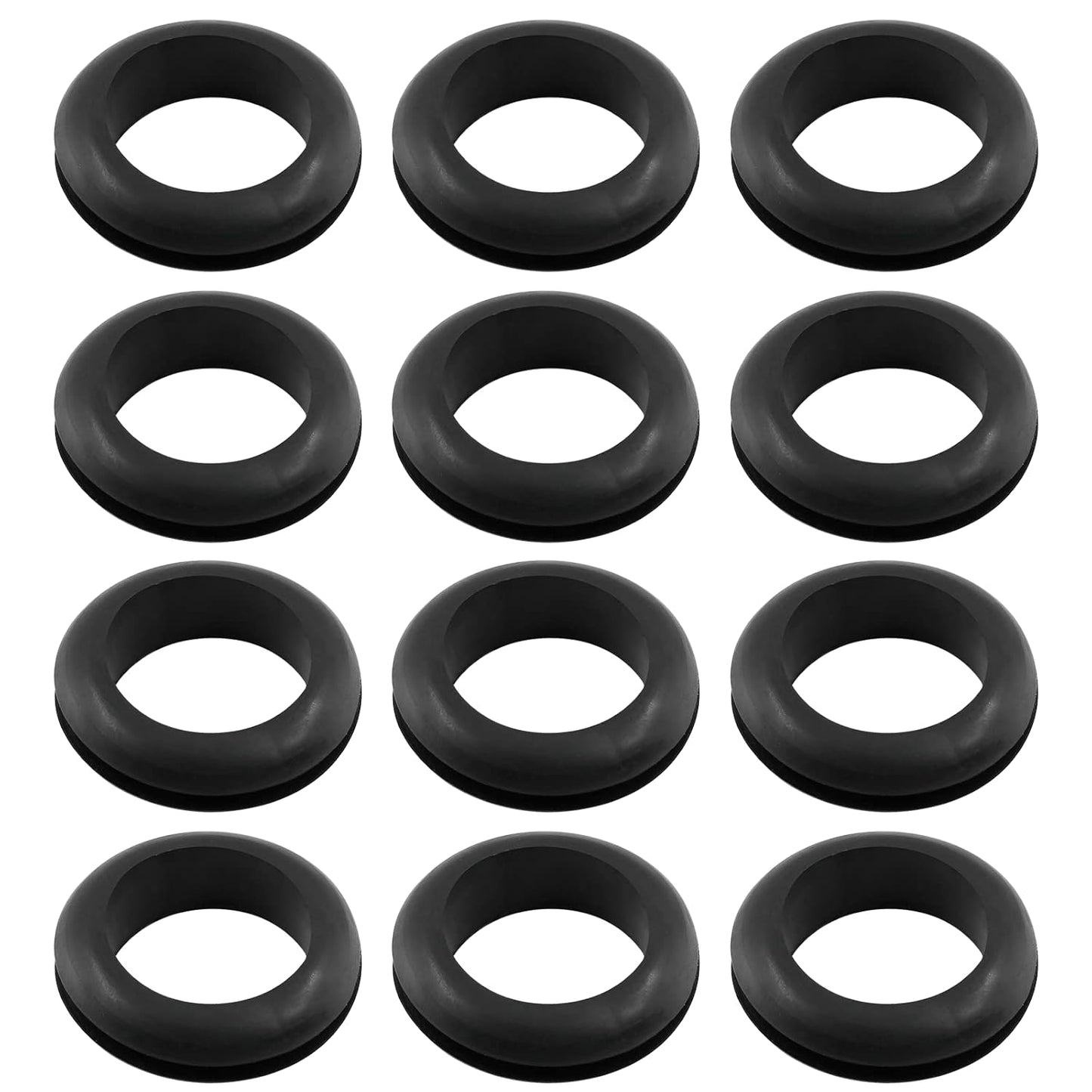 12 Pcs Rubber Grommets, 0.98" Inside Diameter 1" Drill Hole Rubber Wire Grommets O Ring Grommets for Wire, Firewall, Cables, Plugs, Automotive