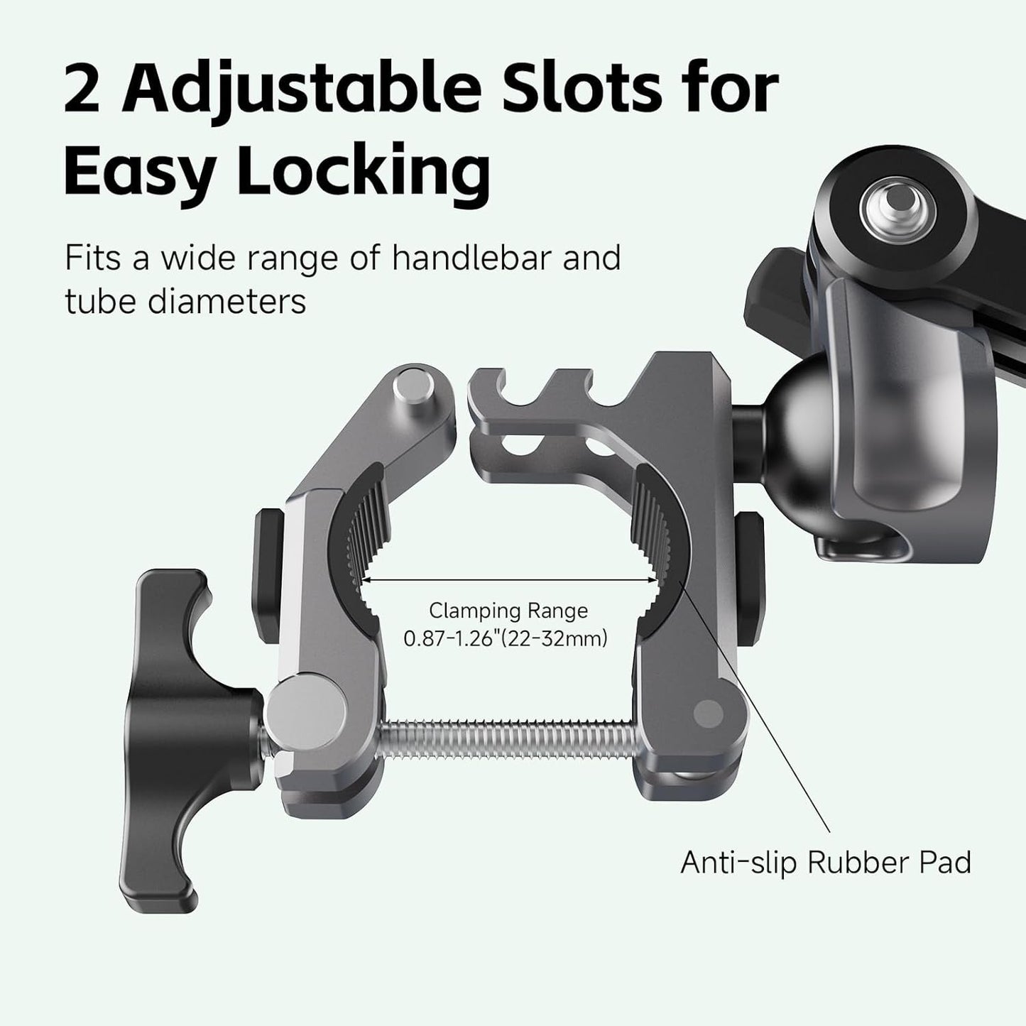MOVMAX Blade Arm Bike Motorcycle Handlebar Mount Stabilizer, Camera Clamp Mount Shock Absorber for DJI Osmo Pocket 3, Insta 360, GoPro Hero Cameras w Ball Head, Pocket 3 Accessories