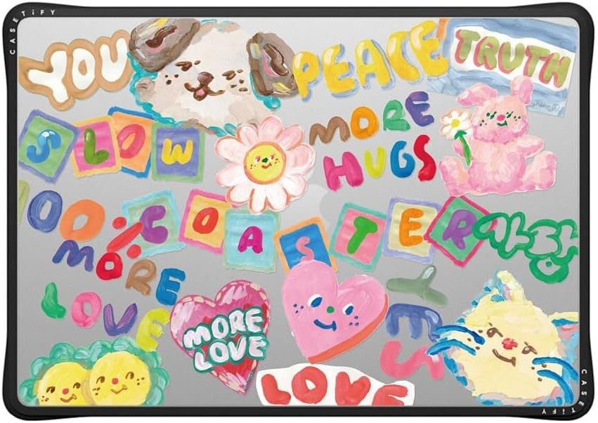 CASETiFY Impact MacBook Air 15" (M2-M4) Case [Cushioned Impact Corners/Scratch-Resistant/Anti-Slip Grip] - SLOWCOASTER Sticker - Clear Black