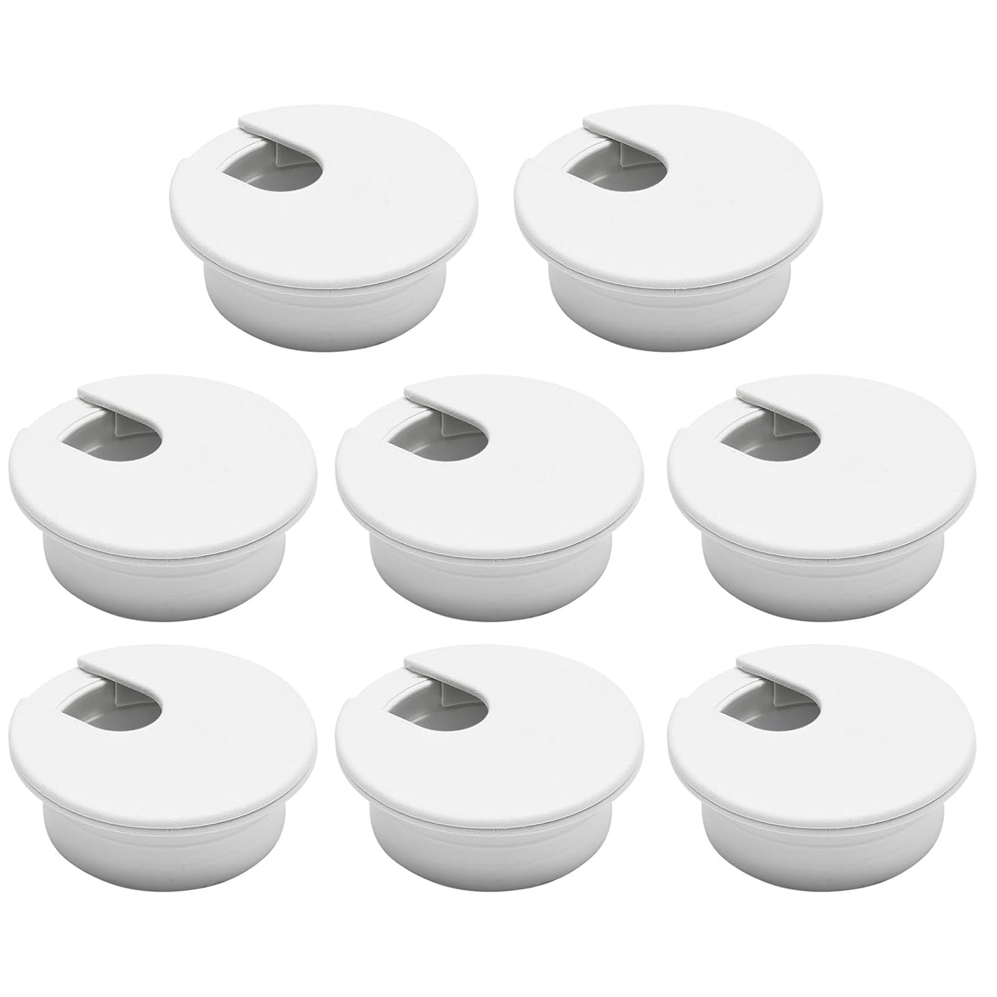 Desk Grommet 2" (50 mm), Desk Cord Hole Cover, Cable Grommet ABS Plastic, Desk Hole Grommet for Office and Home Table Cable, Detachable Cable Cord Organizer (White 8 Pcs)
