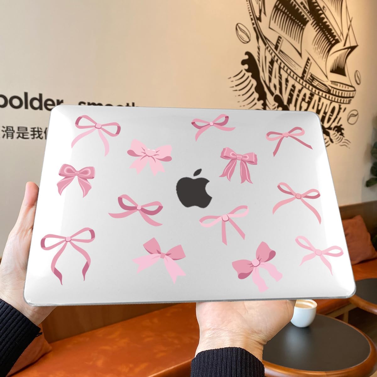 Teryeefi Case for MacBook Pro 14 inch 2024 2023 2021 M4 A3112 A3401 A3185 M3 A2918 A2992 M2 A2779 M1 A2442, Hard Shell Cover + Keyboard Cover for 14 inch MacBook Pro, Cute Pink Bows