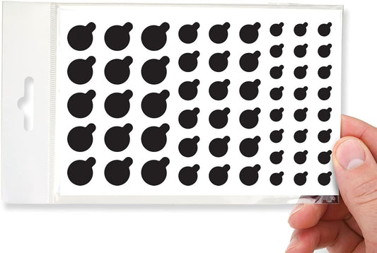 BLOCKED Webcam/Camera Vinyl Covers | Low-Tack Restickable Webcam Sticker | Multiple Sizes | Black 57-Pack Tabbed (Muted Matte)
