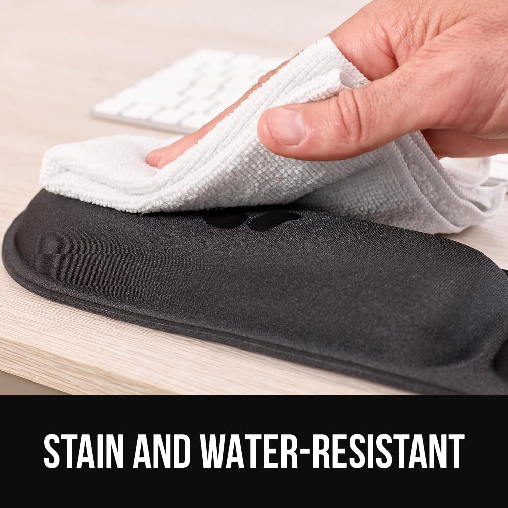 GORILLA GRIP Silky Gel Memory Foam Keyboard Wrist Rest for Computer and Mouse Pad, Ergonomic Design Typing Support, Desk Office Supplies, Hand & Arm Mousepad Cushion and Coaster, 3 Piece Set, Black