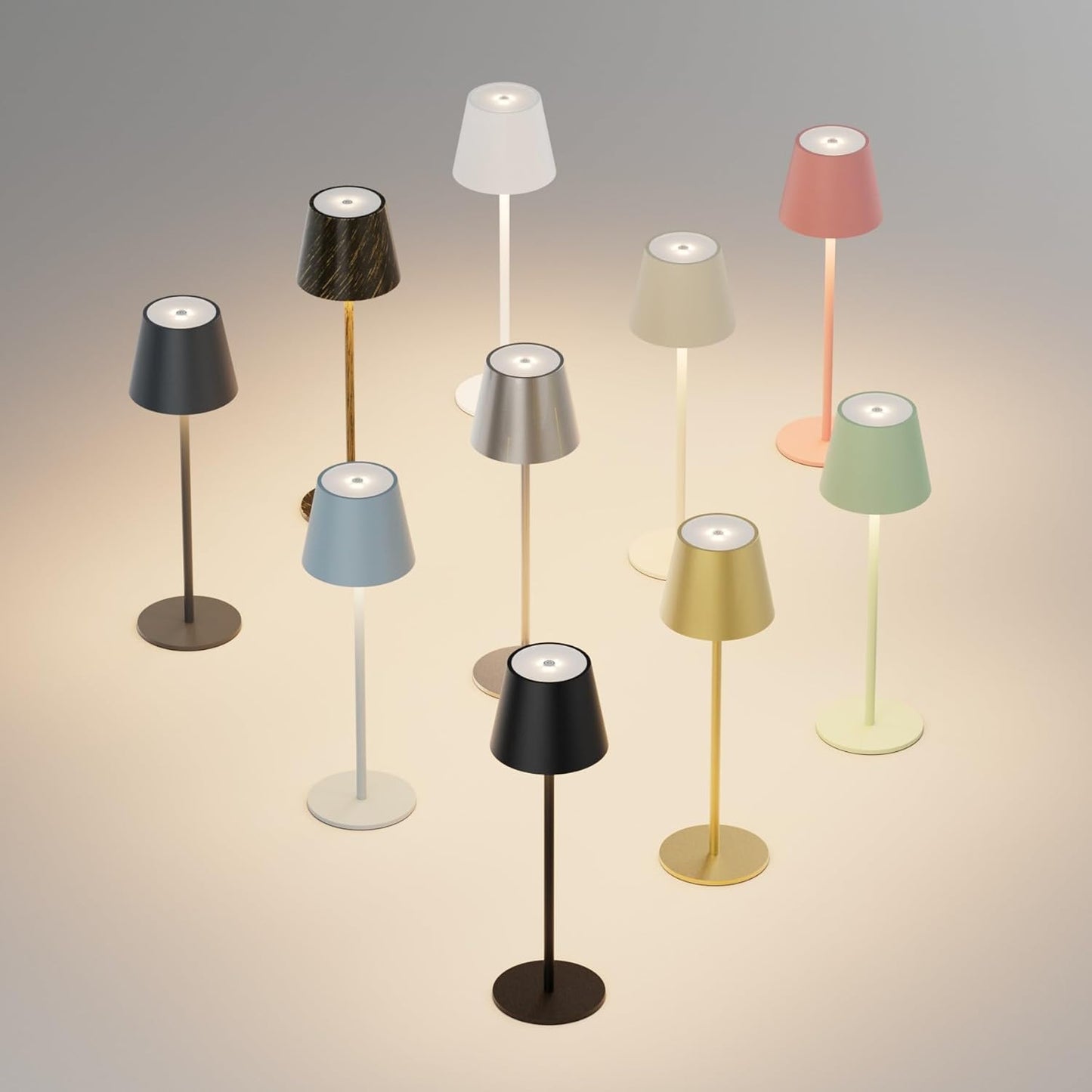 2-Pack Copper Cordless Table Lamp,Rechargeable LED Desk Lamp,5000mAh Battery Operated Lamp,3000K Warm Light Stepless Dimming,IP54 Waterproof Portable Table Light for Restaurant/Camping,Copper