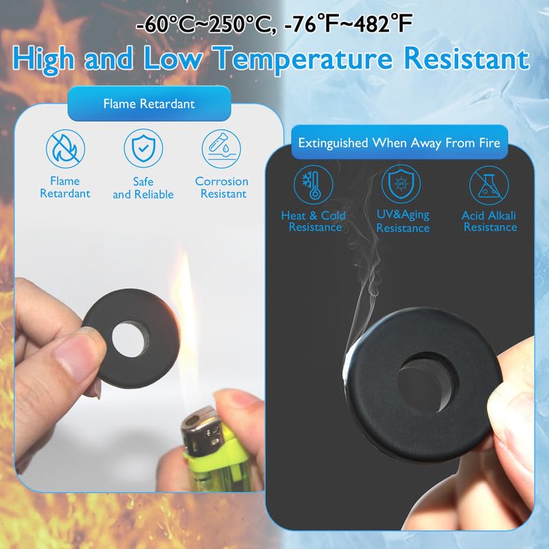 15 Pcs 5/8" Drill Hole, 1/4" ID Silicone Rubber Grommets for Wiring, Automotive Firewall Hole Plug, Small Top Hat Metal Wall Drywall Grommets for Vinyl Tubing in Hydroponic Irrigation System