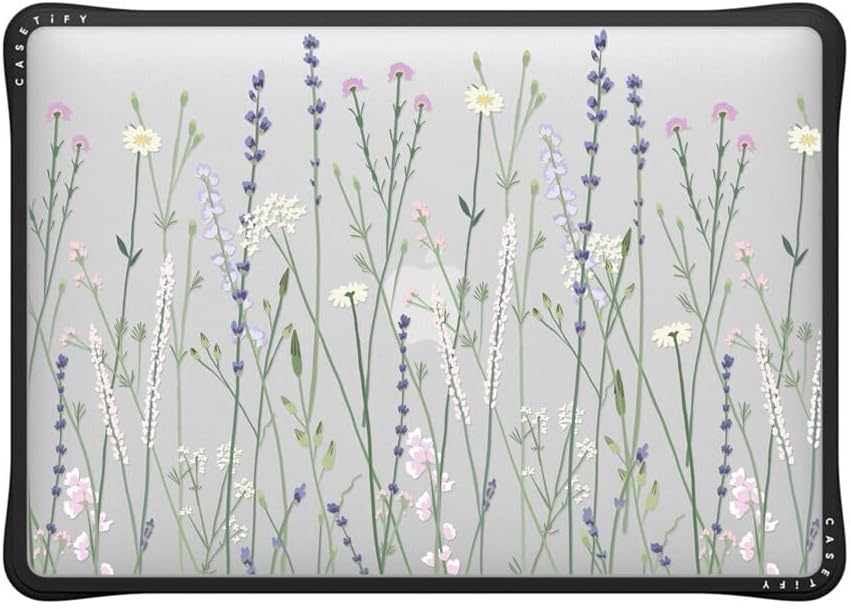 CASETiFY Impact MacBook Air 13" (M1/Intel) Case [Cushioned Impact Corners/Scratch-Resistant/Anti-Slip Grip] - Gigi Garden Florals - Clear Black