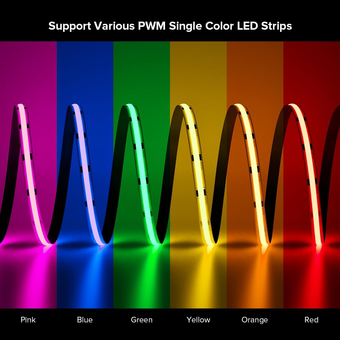 BTF-LIGHTING 5050SMD FCOB COB Dimming RF 2.4GHz Wireless Remote RC01RFB & C01RF Tuya Controller Kit 4 Zones Group Control PWM Single Color (+V -V) 2pin LED Strip Neon Rope Light DC5V DC12V DC24V