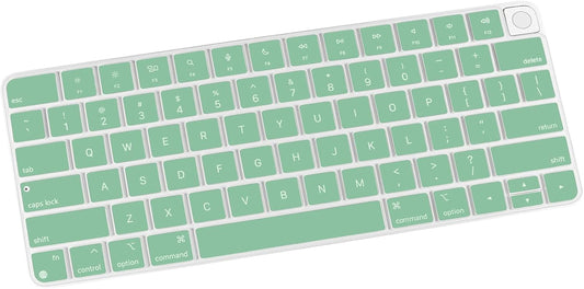 Allinside Silicone Keyboard Cover for iMac Magic Keyboard A2449/A2450, Protective Skin for iMac 24" Wireless Keyboard Released in 2021, US Layout, Light Green