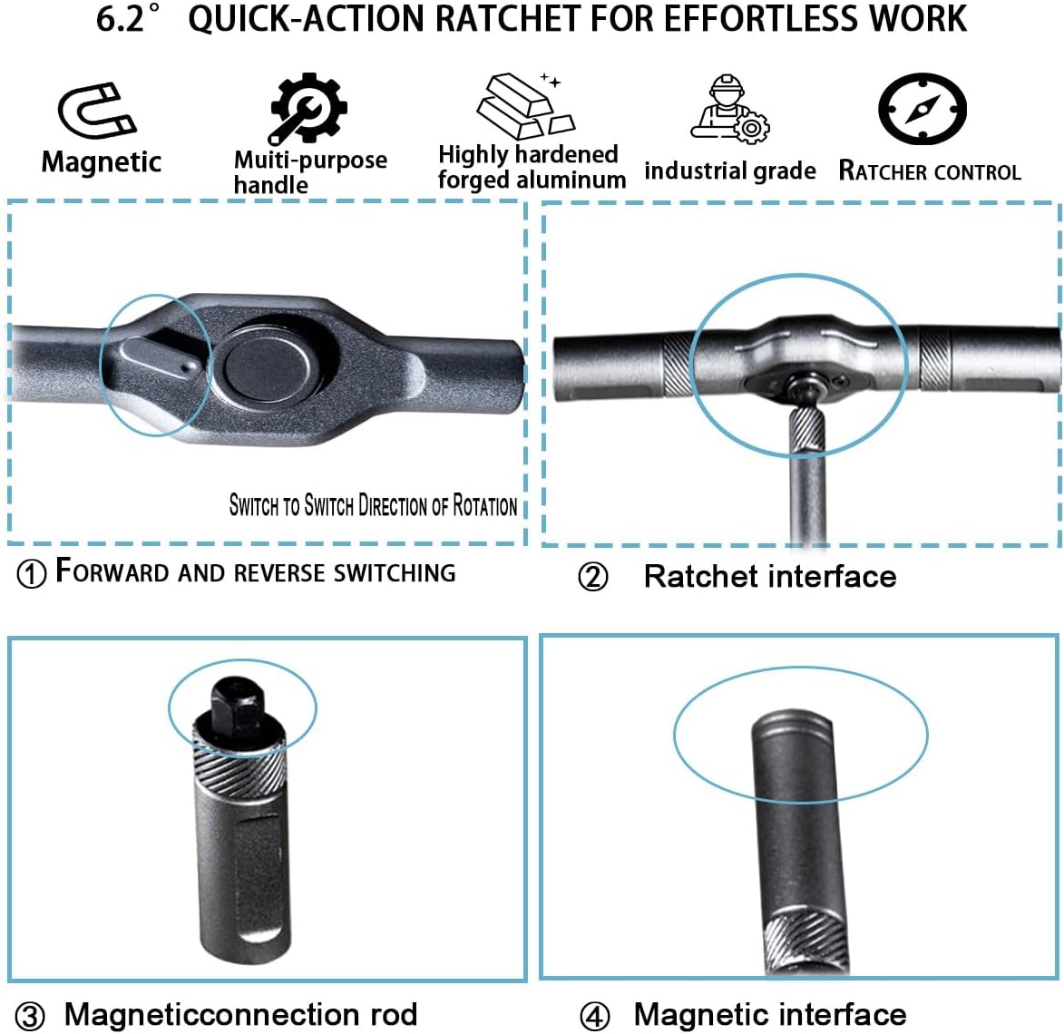 24 in 1 Magnetic Ratchet Screwdriver Set, DIY Mini Multi Bit Magnetic Screwdriver with Detachable Handle and Case for Electronics Repair, Furniture, Computers, Bicycle