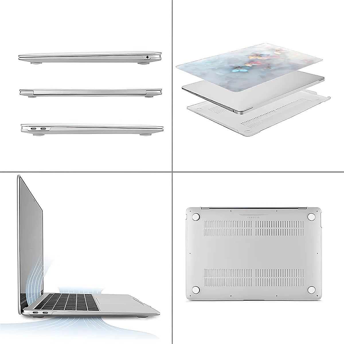 Compatible with MacBook Air 13.3 13.6 Inch Case 2022 2021 2020 2019 Plastic Hard Shell Case Cover,13.6 Air (A2681) M2 2022, Floral