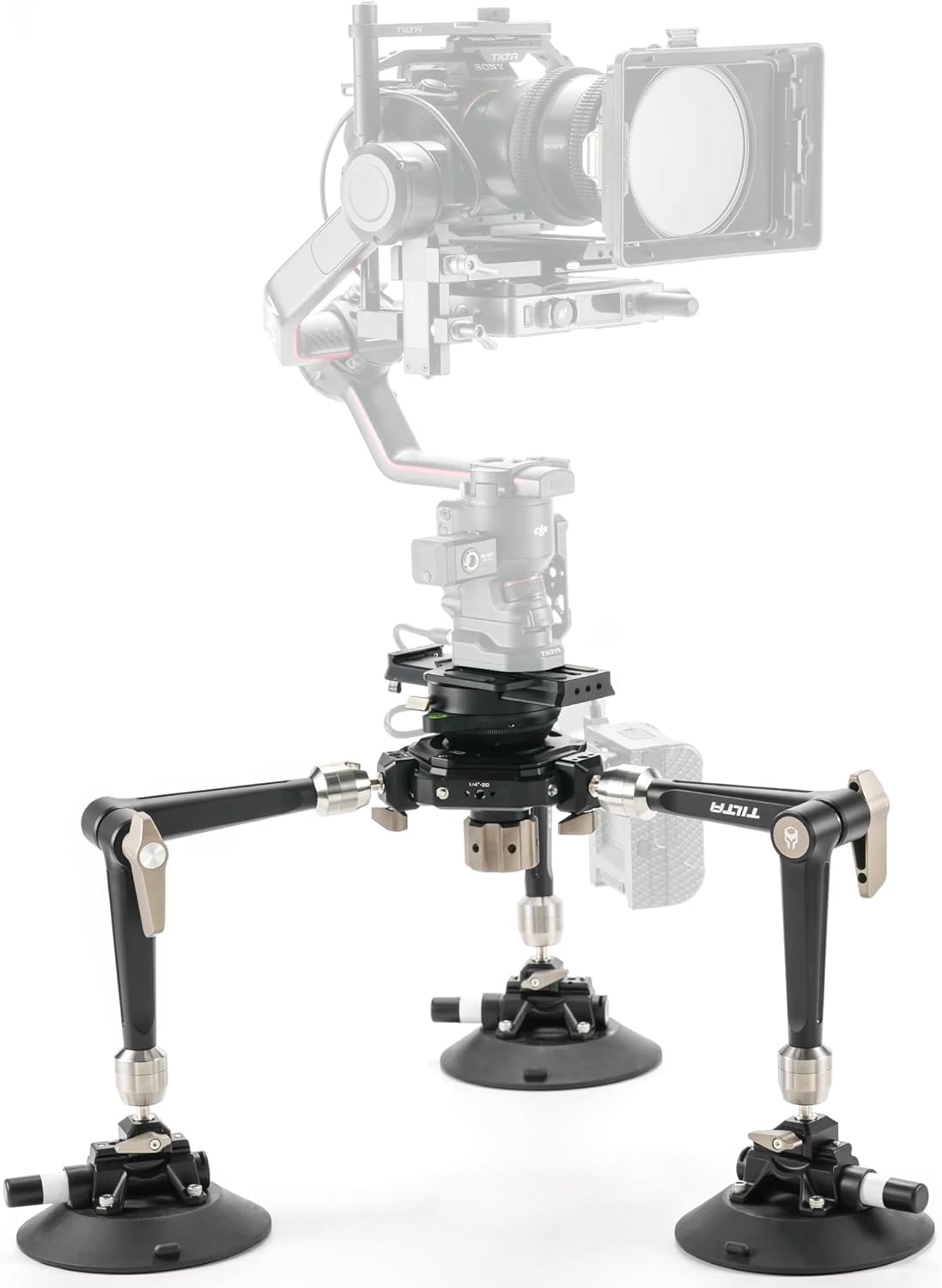 Tilta Hydra Articulating Car Mounting System | Supports 75mm & 100mm Tripod Heads | Heavy Duty | Mount via Manfrotto & Arca | Optional Electronic Suction Cups | Stable & Secure