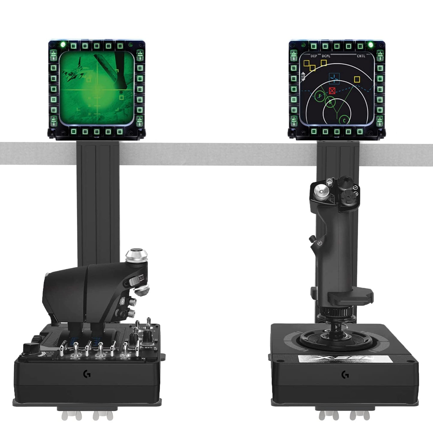 Hikig 2 Set Desk Mount for Flight Sim Game Joystick, Throttle and HOTAS Systems - Compatible With Logitech X56, X52, X52 Pro, Thrustmaster T-Flight HOTAS, T.16000M, TCA