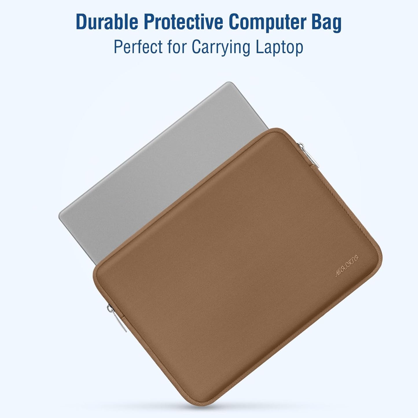 MOSISO Laptop Case 13.3 inch, 13-13.3 inch Laptop Sleeve Bag Compatible with MacBook Air/Pro 13 / Pro 14, HP Dell ASUS Lenovo Notebook, Neoprene Computer Sleeve Bag with Small Case, Mocha