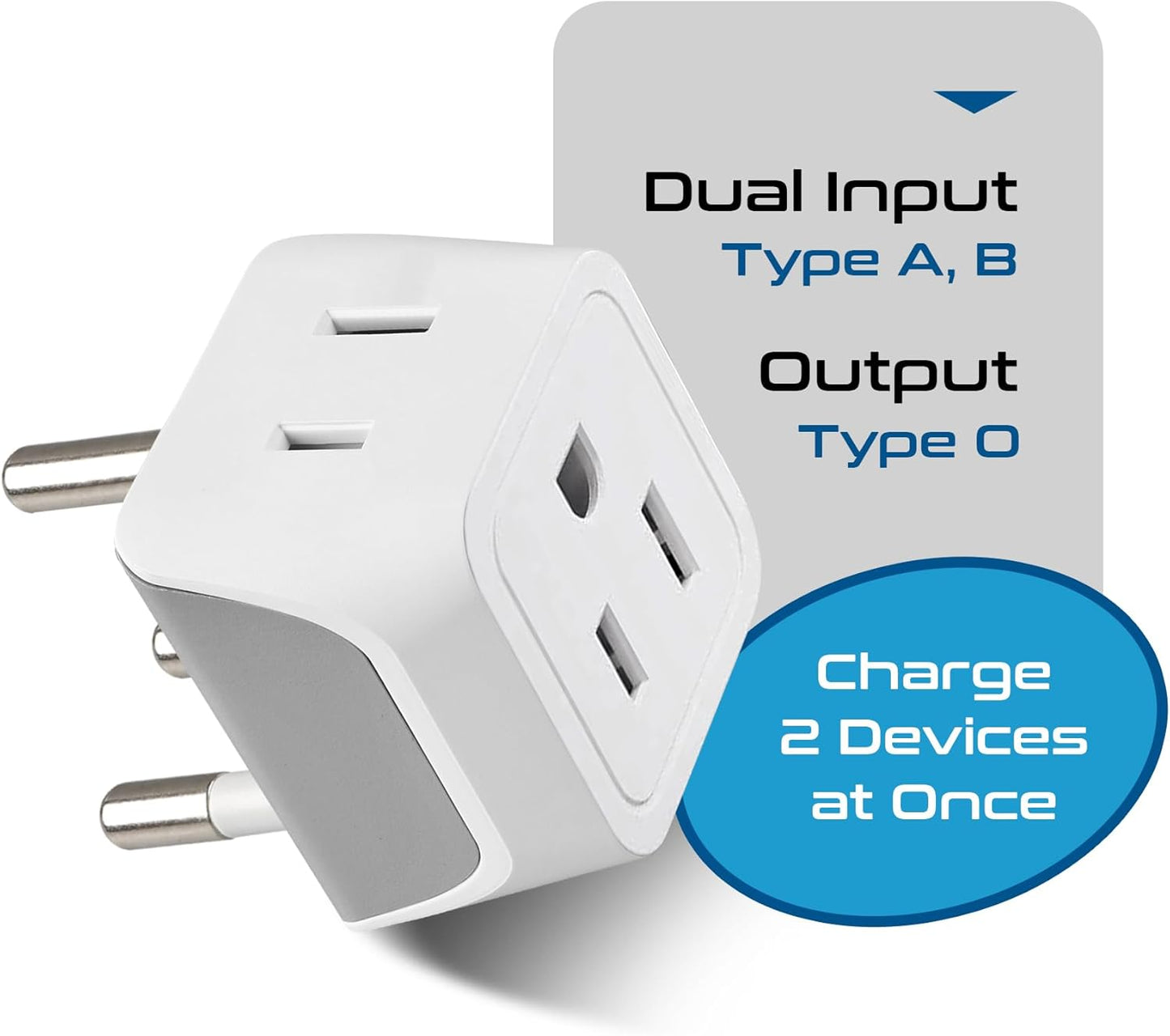 Ceptics Thailand Travel Adapter with Dual Usa Input (Type O) Ultra Compact - 3 Pack - Safe Grounded Perfect for Cell Phones, Laptops, Camera Chargers and More (CT-18)
