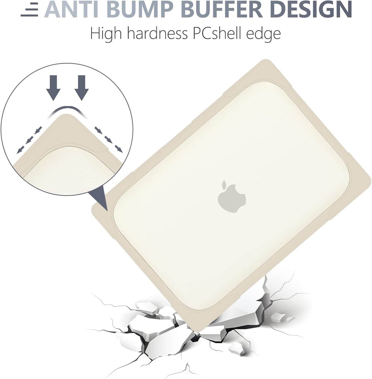 Batianda for M4 MacBook Air 13.6 inch Case 2025 2024 2022 Release Model A3240 A2681(M2) A3113(M3), Heavy Duty Shockproof Protective Hard Shell with Fold Kickstand & Keyboard Cover, Khaki