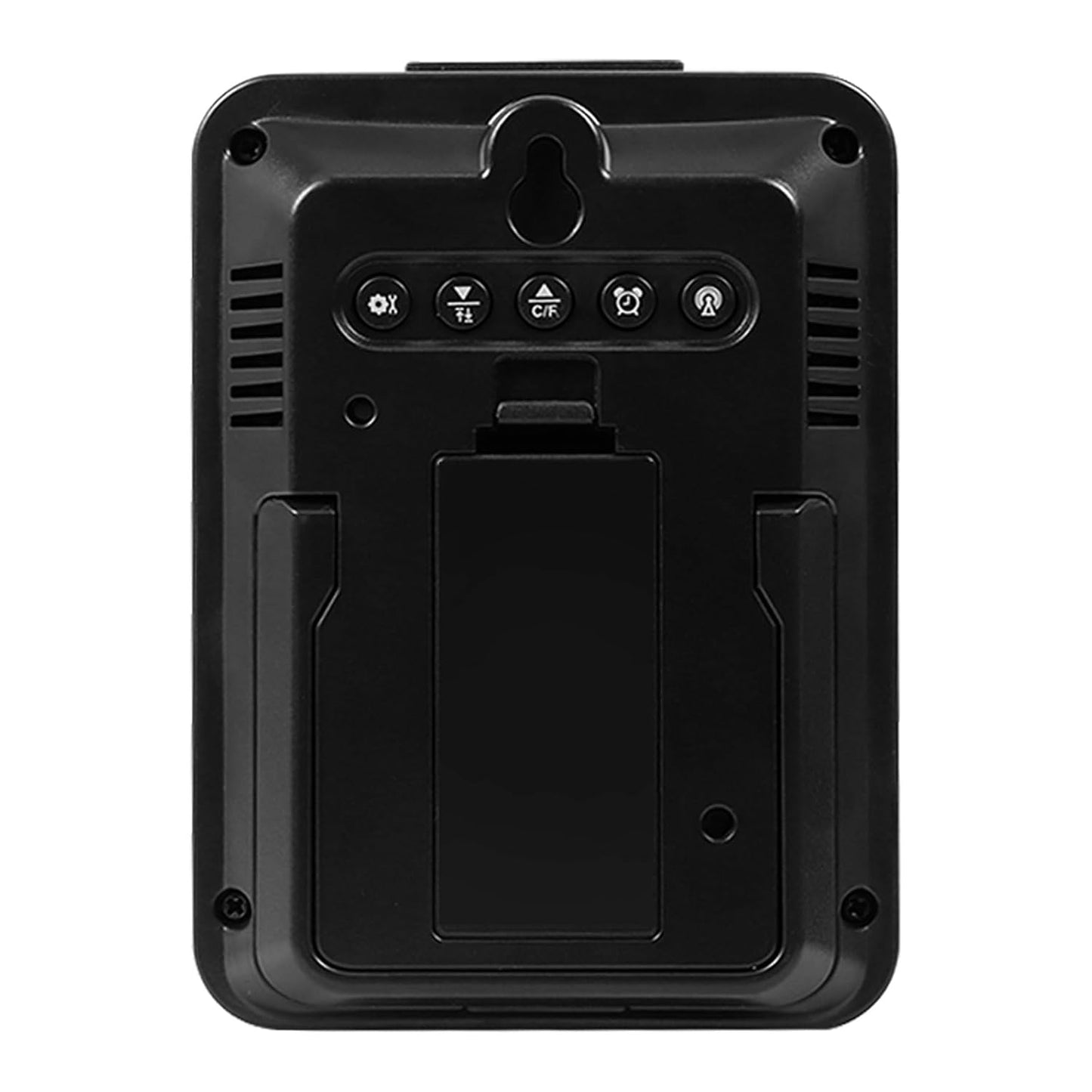 GEEVON Indoor Outdoor Thermometer Wireless Digital Hygrometer Temperature and Humidity Gauge with Time, 200ft/60m Range Temperature Humidity Sensor (Black)