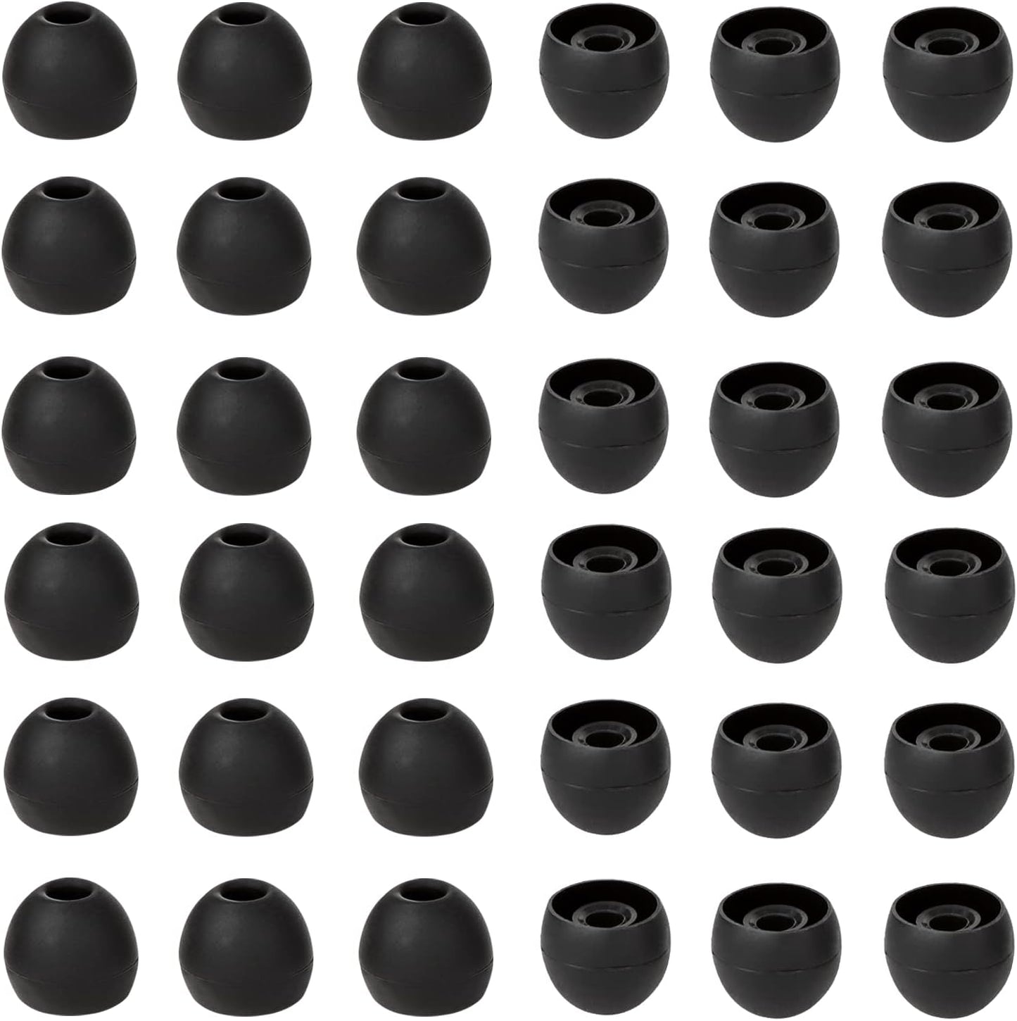 36 Pieces Medium Earbud Tips Soft and Comfortable Ear Bud Replacement Pieces Silicone Fit Most in-Ear Headphones，Inner Hole 3.8mm -5.5mm，Medium Black Earbud Replacement Tips