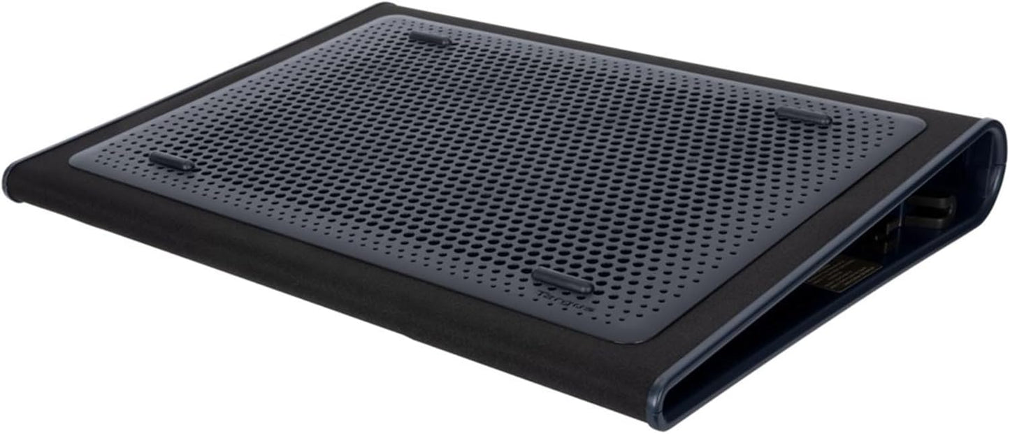 Targus 17 Inch Dual Fan Lap Chill Mat - Soft Neoprene Laptop Cooling Pad for Heat Protection, Fits Most 17" Laptops and Smaller - USB-A Connected Dual Fans for Heat Dispersion (AWE55US)