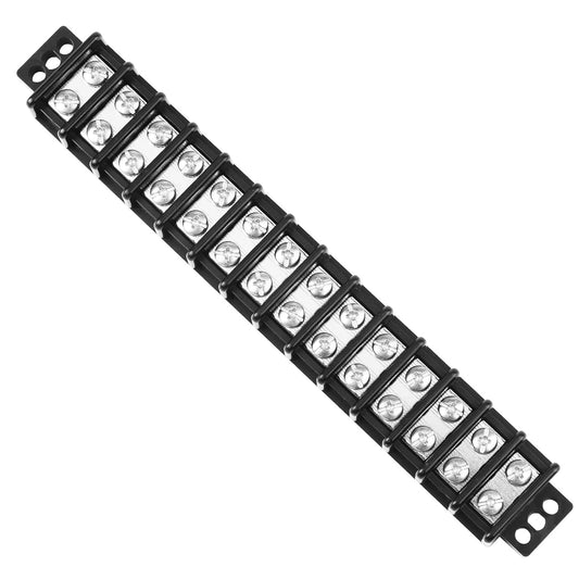 GLOSO Marine Terminal Blocks TBD Double Row Stainless 10-22 AWG Cu, 30A/600V- 1 Pack, 14 Poles