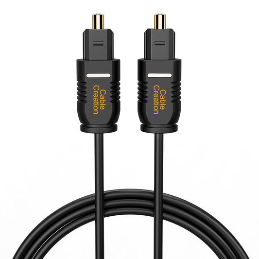 CableCreation Optical Digital Audio Cable 6FT, Slim Fiber Optic Toslink Gold Plated Optical S/PDIF Cord for Home Theater, Sound Bar, TV, PS4, Xbox, VD/CD Player, Game Console& More, Black/OD:2.2mm