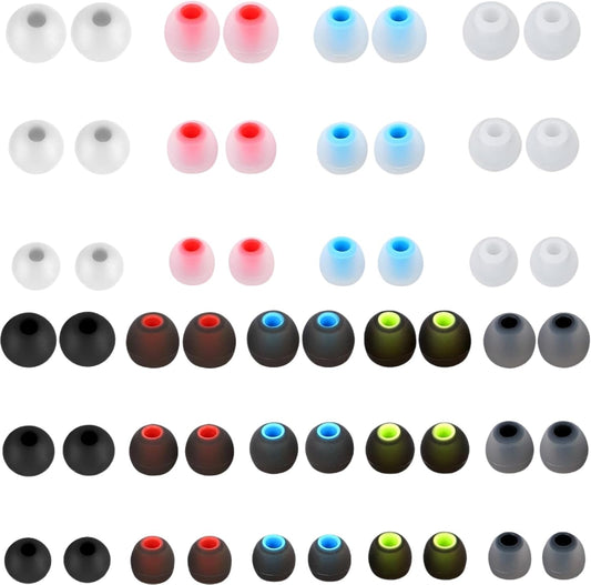 54Pcs Earbud Replacement Tips，Ear Bud Rubber Tips Silicone Earbud Tips Earbud Covers Silicone Tips Headphone Covers for Ears Headphone Ear Covers Replacement (Inner Hole 3.8mm -5.1mm) 27 Pairs S M L