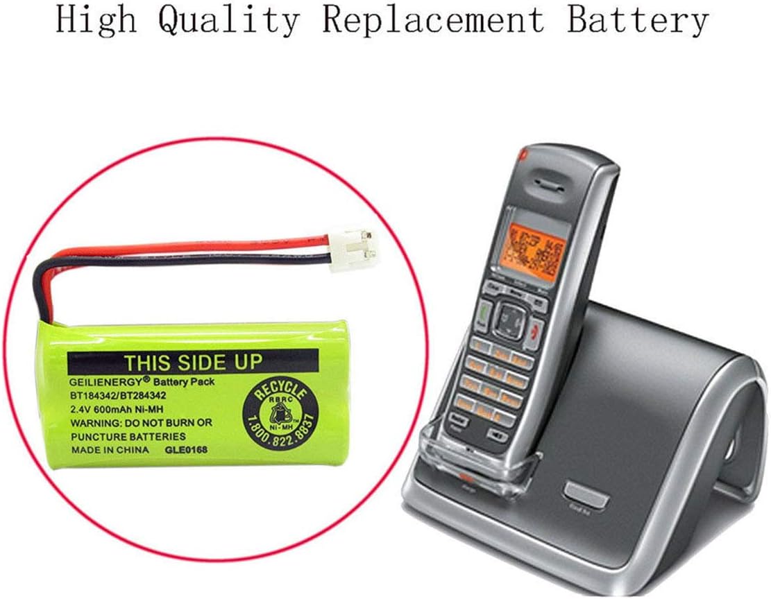 BT184342 BT284342 Rechargeable Phone Battery Compatible with for AT&T BT18433 BT28433 BT-8300 BT1011 BT1018 Vtech 89-1326-00-00/89-1330-01-00/Empire CPH-515D (8-Pack 184342 Batteries)