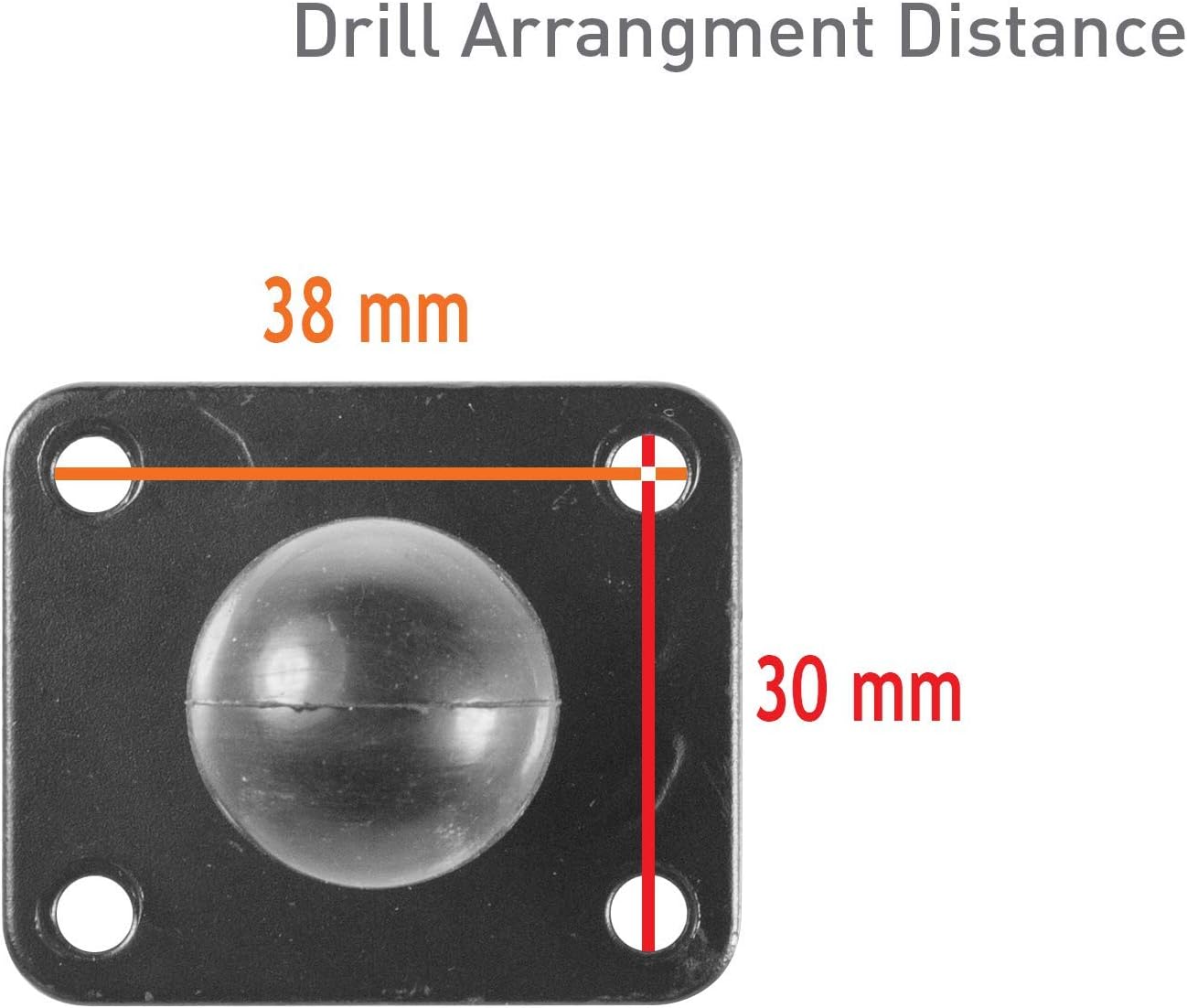 iBOLT 25mm / 1 inch Metal AMPS Adapter Plate for Industry Standard Dual Ball Socket mounting arms