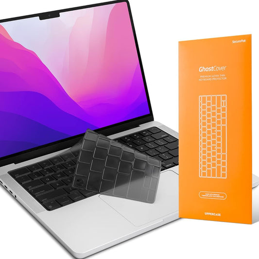 GhostCover Original Premium Ultra Thin Keyboard Cover Protector, Compatible with 2025 2024 2023 2022 2021 M4/M3/M2/M1 Pro/Max MacBook Pro 14/16, M4/M3/M2 MacBook Air 13/15, US ANSI Layout, Translucent