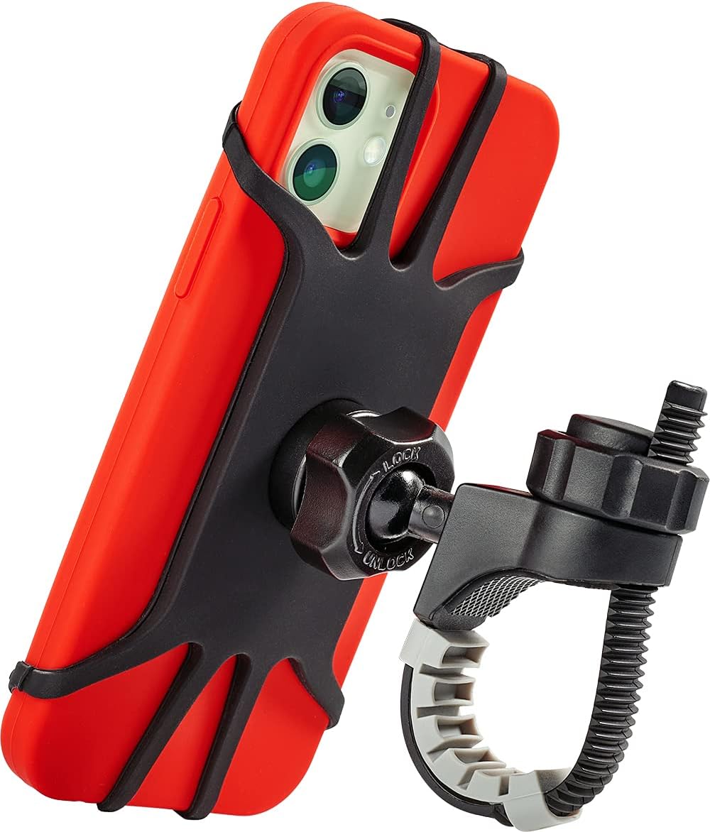 New 2025 Motorcycle & Bicycle Phone Mount - The Most Secure & Reliable Bike Phone Holder for iPhone, Samsung or Any Smartphone. Stress-Resistant and Highly Adjustable. +100 to Safeness & Comfort