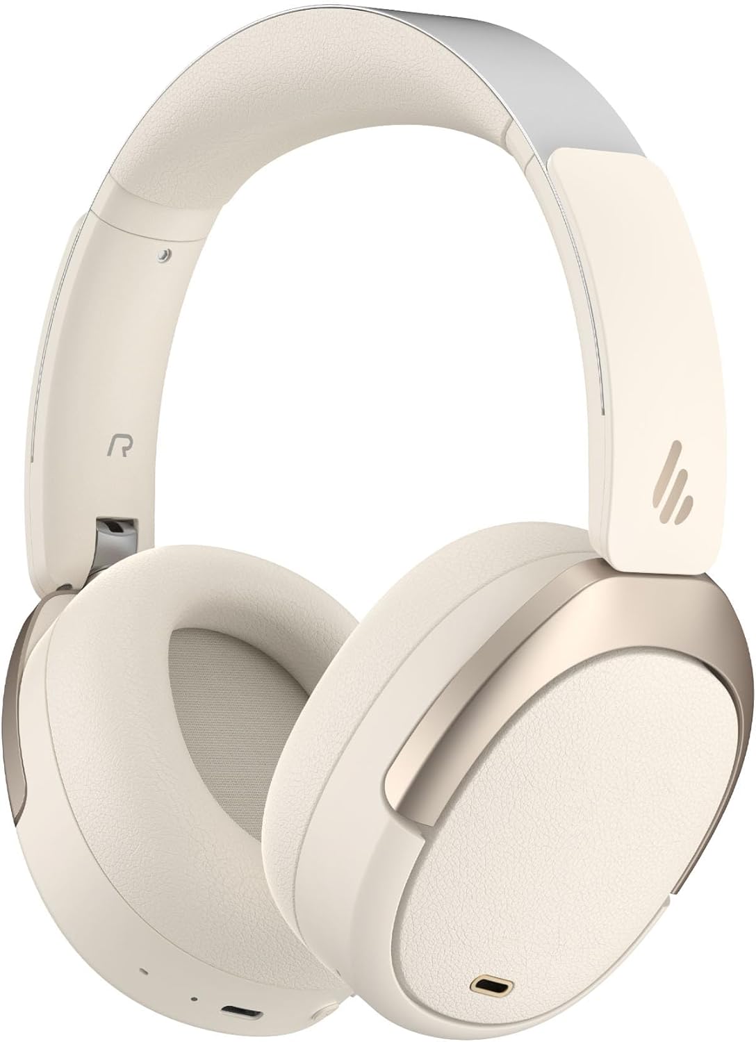 Edifier W80 Over Ear Headphones with -49dB Active Noise Cancelling, LDAC Hi-Res Wired & Wireless, AI Clear Call, Fast Charging, Multipoint Connection, Bluetooth V5.4 - Ivory