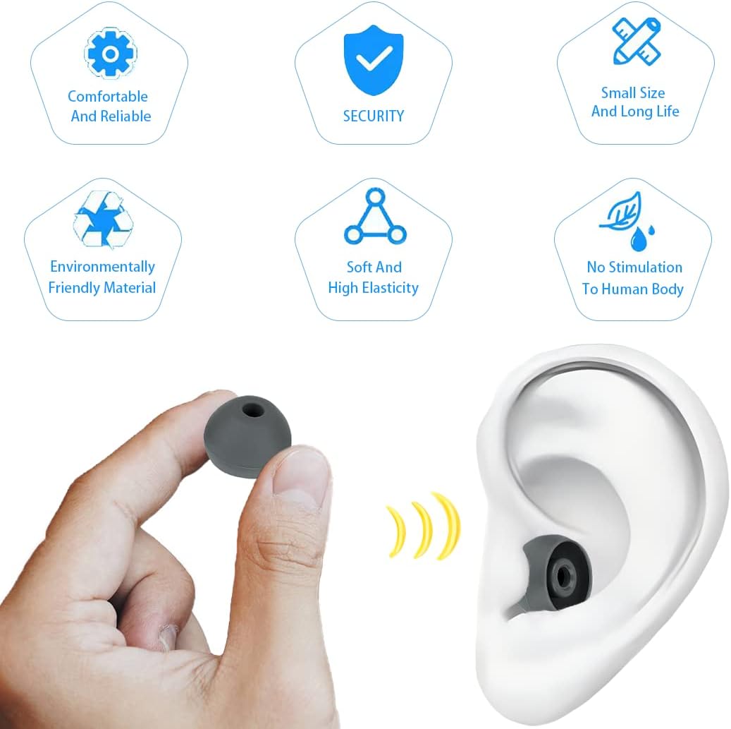 Earbud Tips Earbud Replacement Tips Replacement Earbud Tips Earbud Covers Replacement Ear Pads Earbud Rubber Tips Ear Tips for Powerbeats Pro Beats Wireless Earphone Headphones 4 Pairs (Dark Gray)