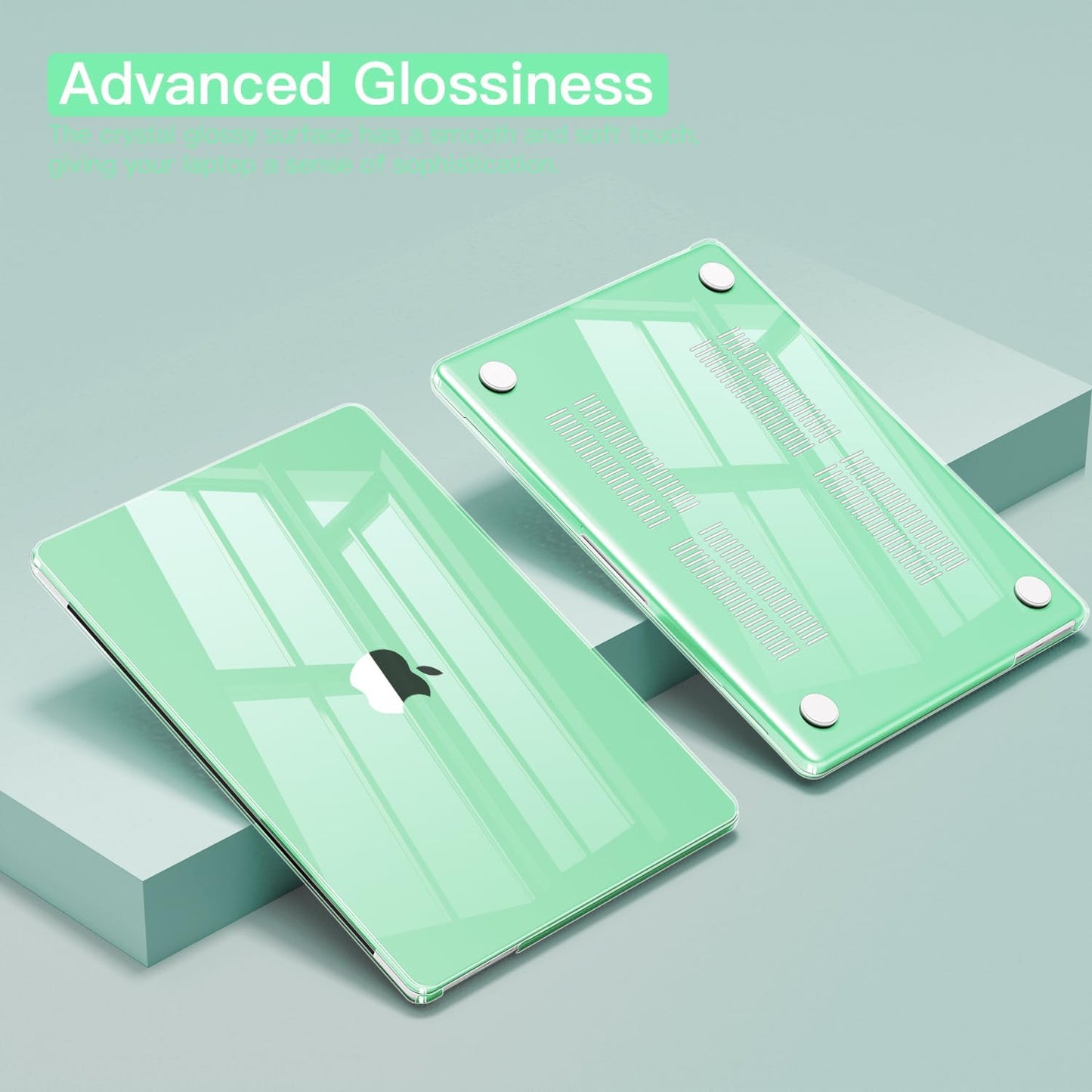 CISSOOK Compatible with MacBook Air 13.6 inch Case 2022 2024 2025 Release A2681 A3113 A3240, Plastic Hard Shell Case with USB Adapter for MacBook Air 13 inch M2 M3 M4 Chip, Clear Green