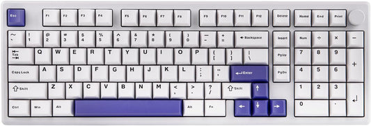 EPOMAKER Galaxy100 QMK/VIA Wireless Mechanical Keyboard with 8000mAh Battery and Numpad, CNC Aluminum, Full Size Gaming Keyboard, USB-C/BT5.0/2.4Ghz (White Purple, Wisteria Linear Switch)